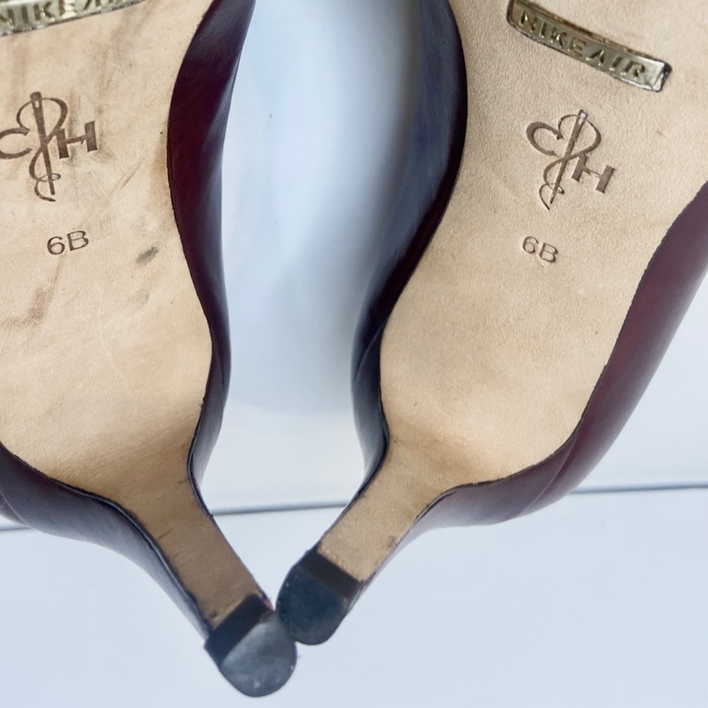 Cole Haan Dark Burgundy Victorian Leather Heels Size 6 - Picture 13 of 14
